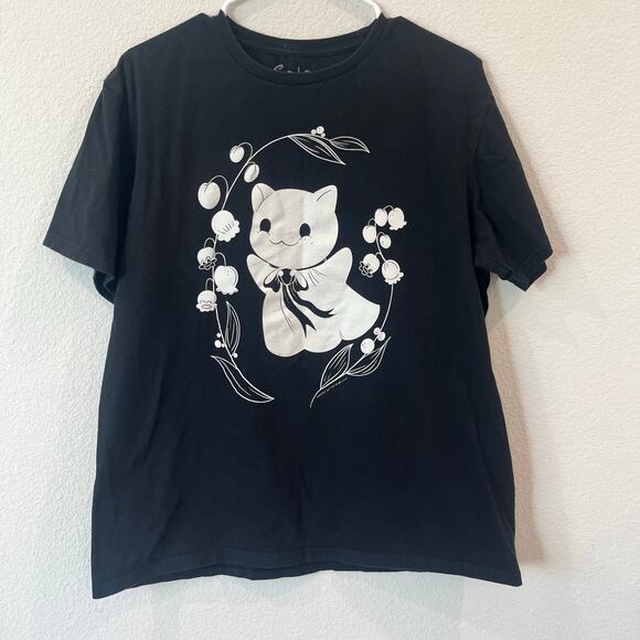 Spooksieboo Tops - Spooksieboo Women's Cat Ghost 100% Cotton T-Shirt - Size Large